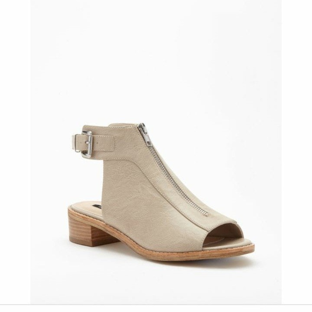 Forever 21 Cream Open Toe Ankle Booties